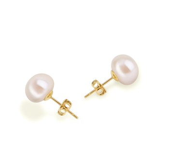 8-9mm Água doce Conjunto de brincos em Branco