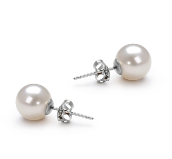7-8mm Água doce Conjunto de brincos em Branco