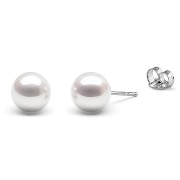 8-8.5mm Água doce Conjunto de brincos em Branco