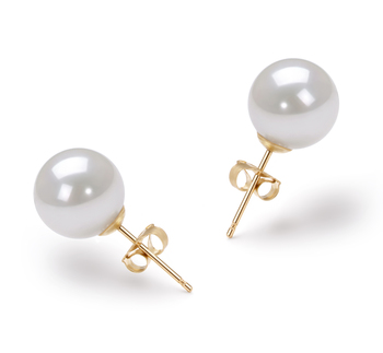 8.5-9mm Akoya japonesa Conjunto de brincos em Branco