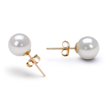 7.5-8mm Akoya japonesa Conjunto de brincos em Branco