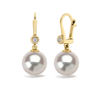 7.5-8mm Akoya japonesa Conjunto de brincos em Iluminar Branco