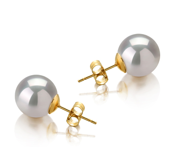 10-11mm Mar do Sul Conjunto de brincos em Branco