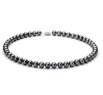 7.5-8.5mm Água doce Colar em Tingido de preto