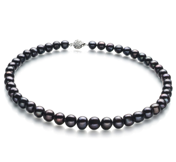 10-11mm Água doce Colar em Preto