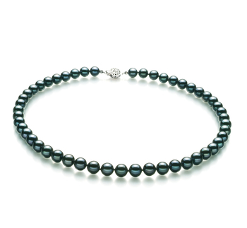 7.5-8mm Akoya japonesa Colar em Preto