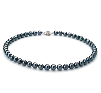 7.5-8mm Akoya japonesa Colar em Preto