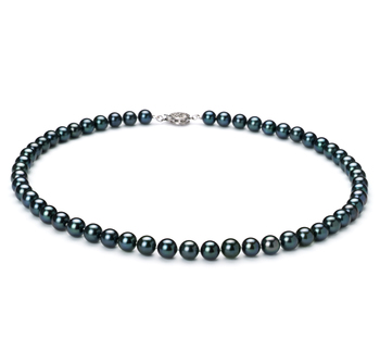 6.5-7mm Akoya japonesa Colar em Preto