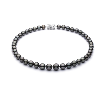 9.5-11mm taitiano Colar em Preto