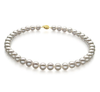 9-10mm Água doce Colar em Branco