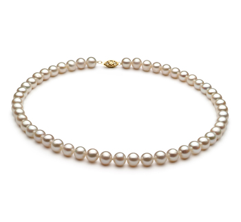 7.5-8.5mm Água doce Colar em Branco