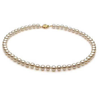 6-7mm Akoya japonesa Colar em Branco