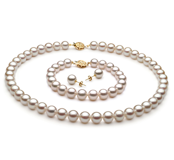 8-9mm Akoya japonesa Definir em Branco
