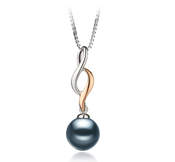 8-9mm Akoya japonesa Pingente em Pennie Preto