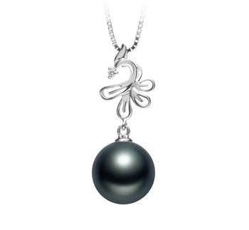 10-11mm taitiano Pingente em Fênix Preto