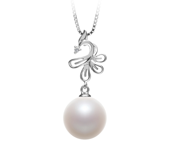 10-11mm Água doce Pingente em Fênix Branco