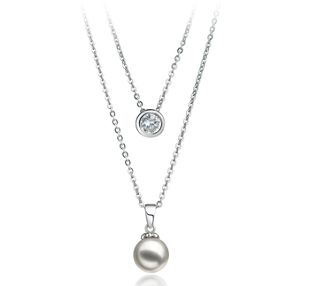7-8mm Akoya japonesa Colar em Ramona Branco