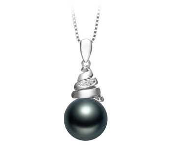 10-11mm taitiano Pingente em Romola Preto