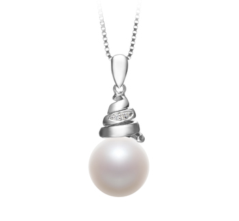 10-11mm Água doce Pingente em Romola Branco