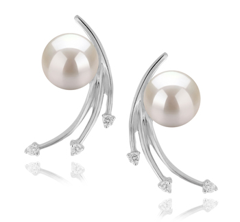 6-7mm Akoya japonesa Conjunto de brincos em Rosie Branco