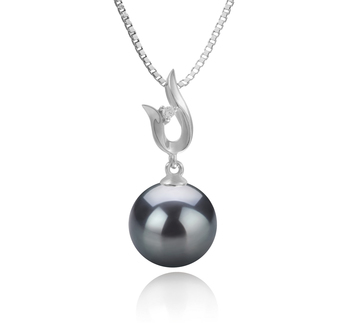 9-10mm taitiano Pingente em Samantha Preto