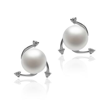 7-8mm Água doce Conjunto de brincos em Selene Branco
