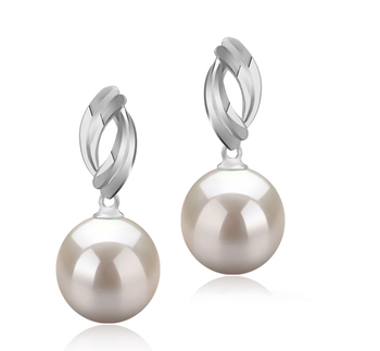 9-10mm Água doce Conjunto de brincos em Exclusivo Branco