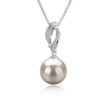 9-10mm Água doce Pingente em Shamara Branco