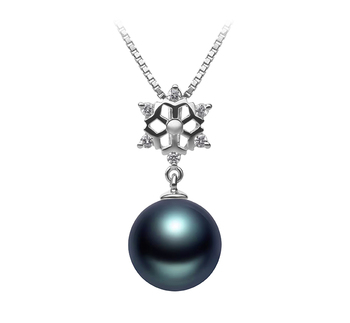 10-11mm taitiano Pingente em Neve Preto