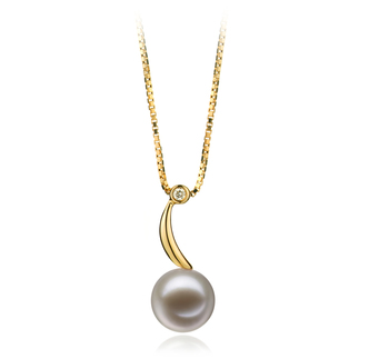 9-10mm Água doce Pingente em Sora Branco