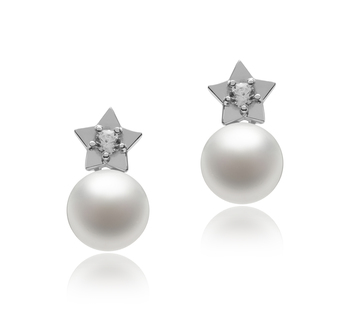 7-8mm Água doce Conjunto de brincos em Estrela Branco