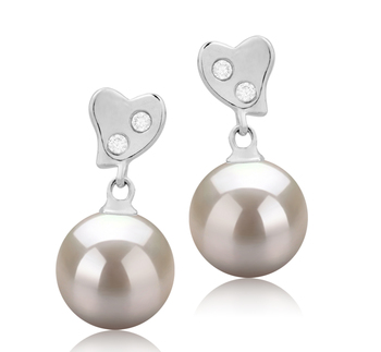 8-9mm Água doce Conjunto de brincos em Taima Branco