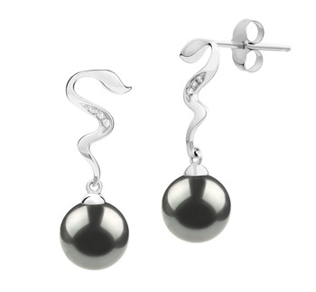 8-9mm taitiano Conjunto de brincos em Promoção Preto