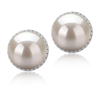 10-11mm Água doce Conjunto de brincos em Tammy Branco