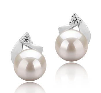 5-6mm Água doce Conjunto de brincos em Tanita Branco