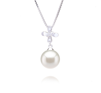 9-10mm Água doce Pingente em Taylor Branco
