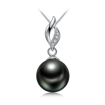 9-10mm taitiano Pingente em Vida Preto