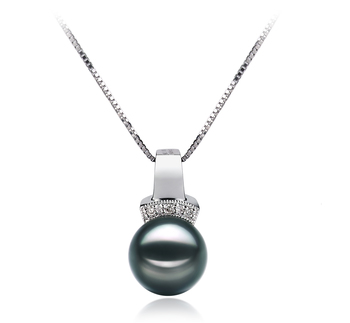 8-9mm Akoya japonesa Pingente em Vivian Preto