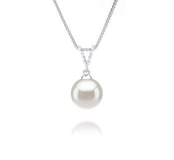 9-10mm Água doce Pingente em Vondra Branco