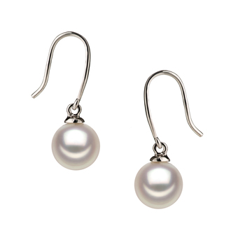 7-8mm Akoya japonesa Conjunto de brincos em Yoko Branco