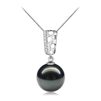 10-11mm taitiano Pingente em Zuella Preto