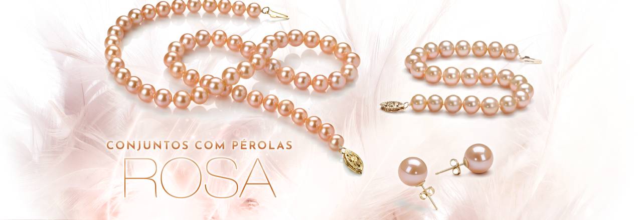 PearlsOnly Conjuntos de pérolas rosa