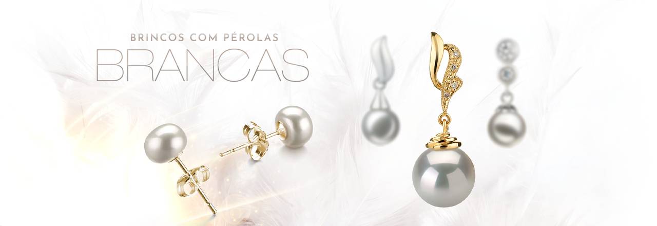 PearlsOnly Brincos de Pérola Branca