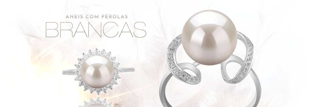 PearlsOnly Anéis de Pérola Branca